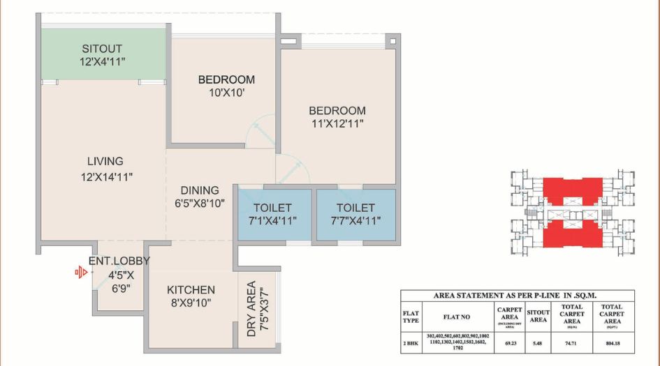 SK-Fortune-Revanta-2BHK-804sqft-unit-plan